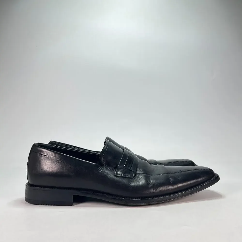 BOSS Hugo Boss Black Leather Penny Loafers Casual Shoes 10710 Men's Size 9.5